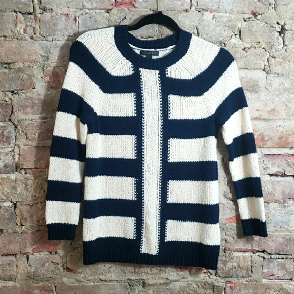 J Crew ladies sweater size XS striped crew neck - Picture 1 of 5